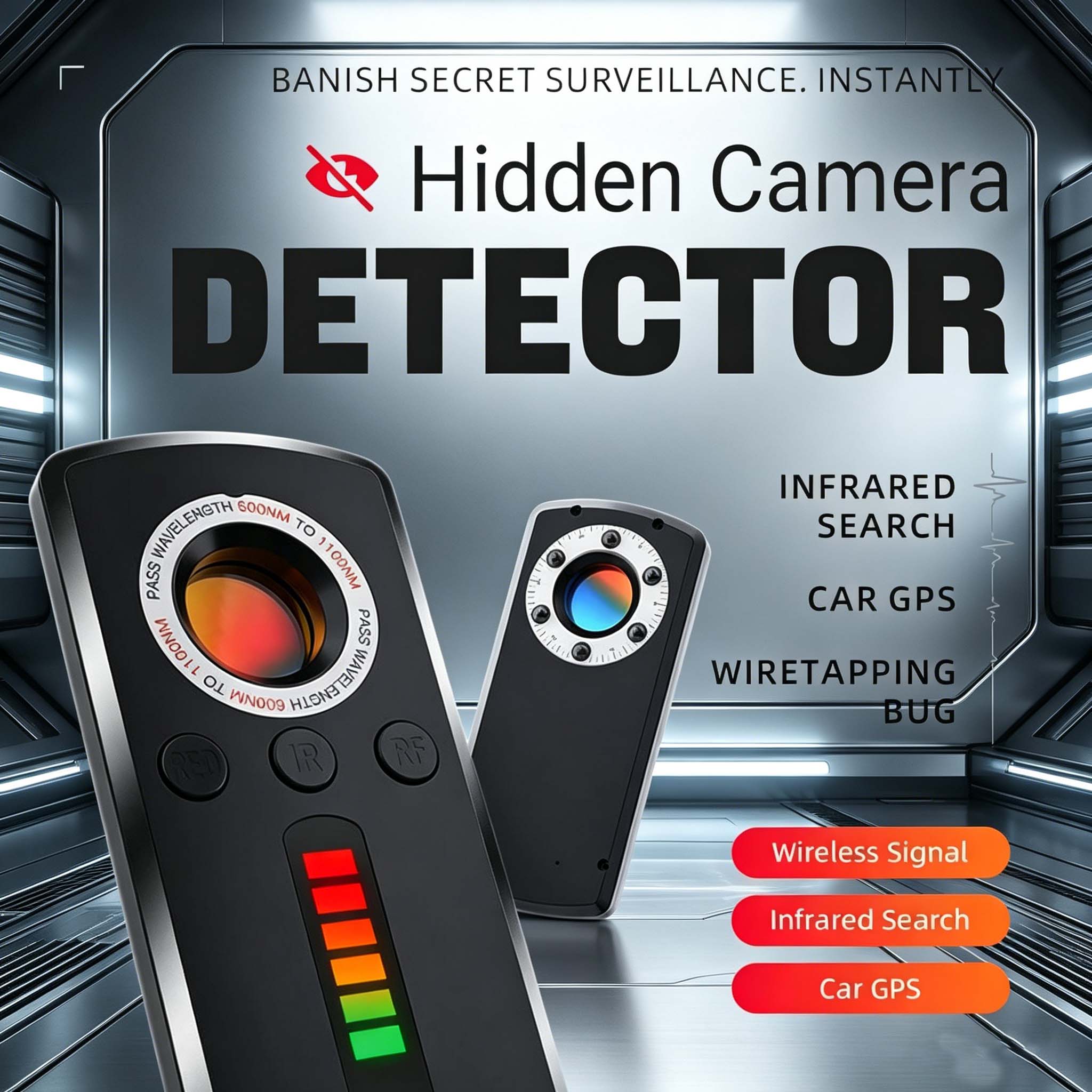 Tech For Office - Detector de Câmeras Ocultas, Dispositivo Anti-Espionagem,